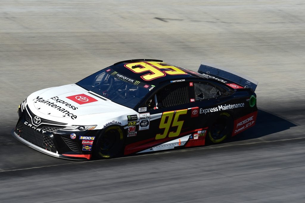 Matt DiBenedetto, driver of the #95 Toyota Express Maintenance Toyota, qualifies for the Monster Energy NASCAR Cup Series Bass Pro Shops NRA Night Race at Bristol Motor Speedway on August 16, 2019 in Bristol, Tennessee. https://t.co/QddaJRNMDB