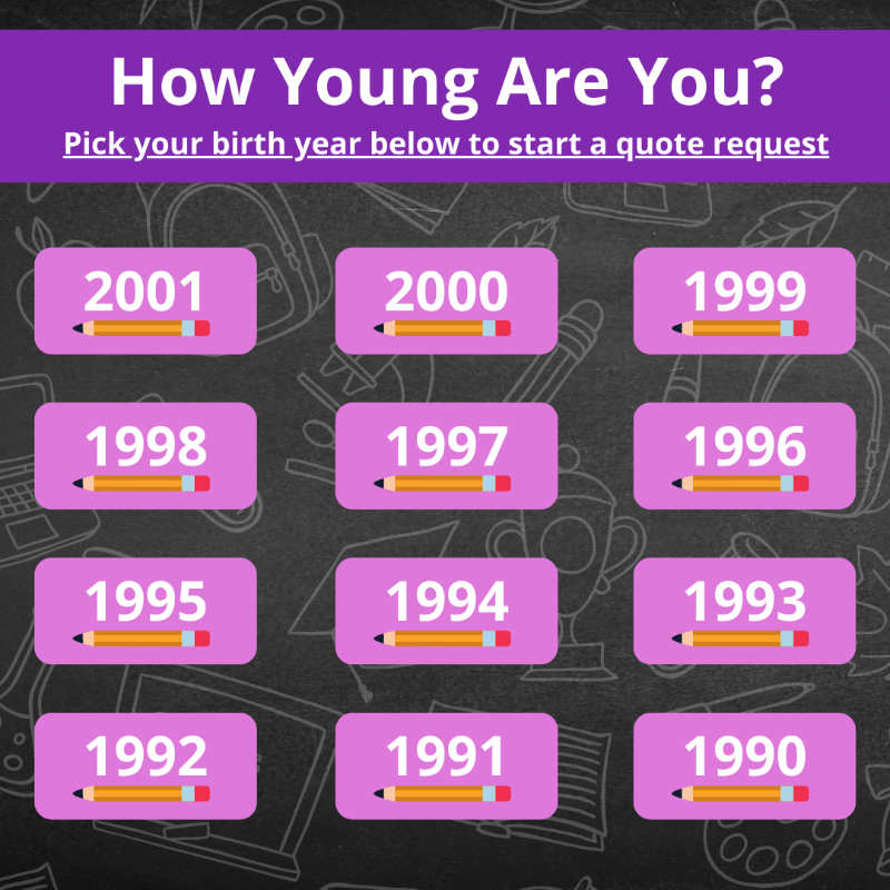 ProudMomSA's tweet photo. Are you between 21 &amp; 32 years old? Choose your year of birth by tapping on the image to find out what life cover plan you can get.
