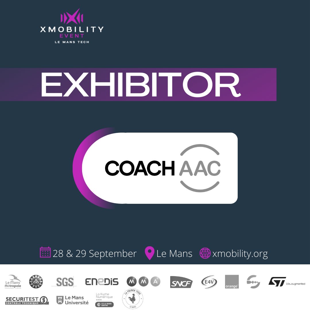 XMobility2's tweet photo. [EXHIBITOR] Welcome COACH AAC at XMOBILITY Event 2022 ! 🤩

@CoachAAC makes it easy to monitor your child's progress in accompanied driving. It's simple, easy and free.

🗓 28 and 29 September
📍 Le Mans Stadium 
👉https://t.co/n6tJ7hOf2f 

#XMOBILITY #mobility #cleantech #lemans https://t.co/dalpByYwYM
