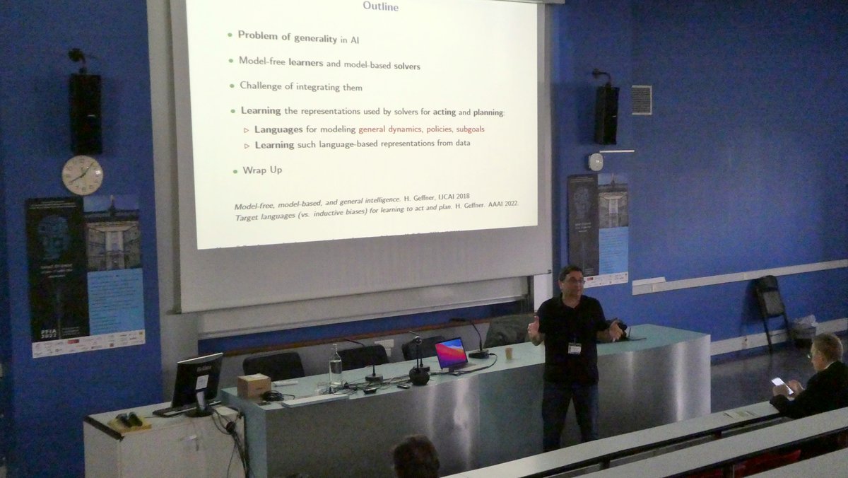 fbreuil's tweet photo. C'est parti pour la dernière journée de #PFIA2022 avec une Conférence Invitée aux Journées Francophones Planification, Décision et Apprentissage.
Hector Geffner, ICREA and Universitat Pompeu Fabra
Language-based representation learning for acting and planning
#PFIA #JFPDA https://t.co/hsa0UpjX3R