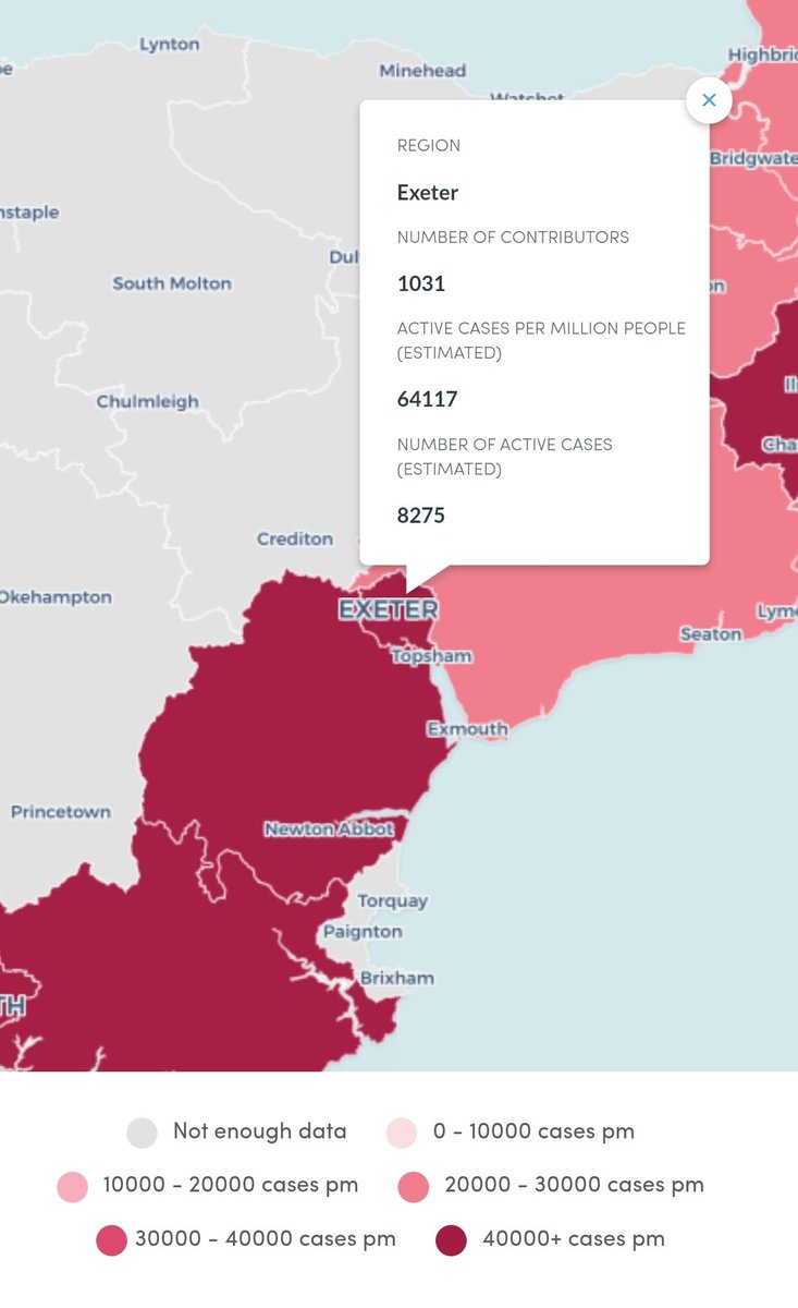 benking01's tweet image. 1 in 16 people in #Exeter currently have #COVID19 and many of them will be passing it on to others due to a lack of testing.

Thousands more people with disabling #LongCovid. We can't ignore this on-going pandemic for ever.
