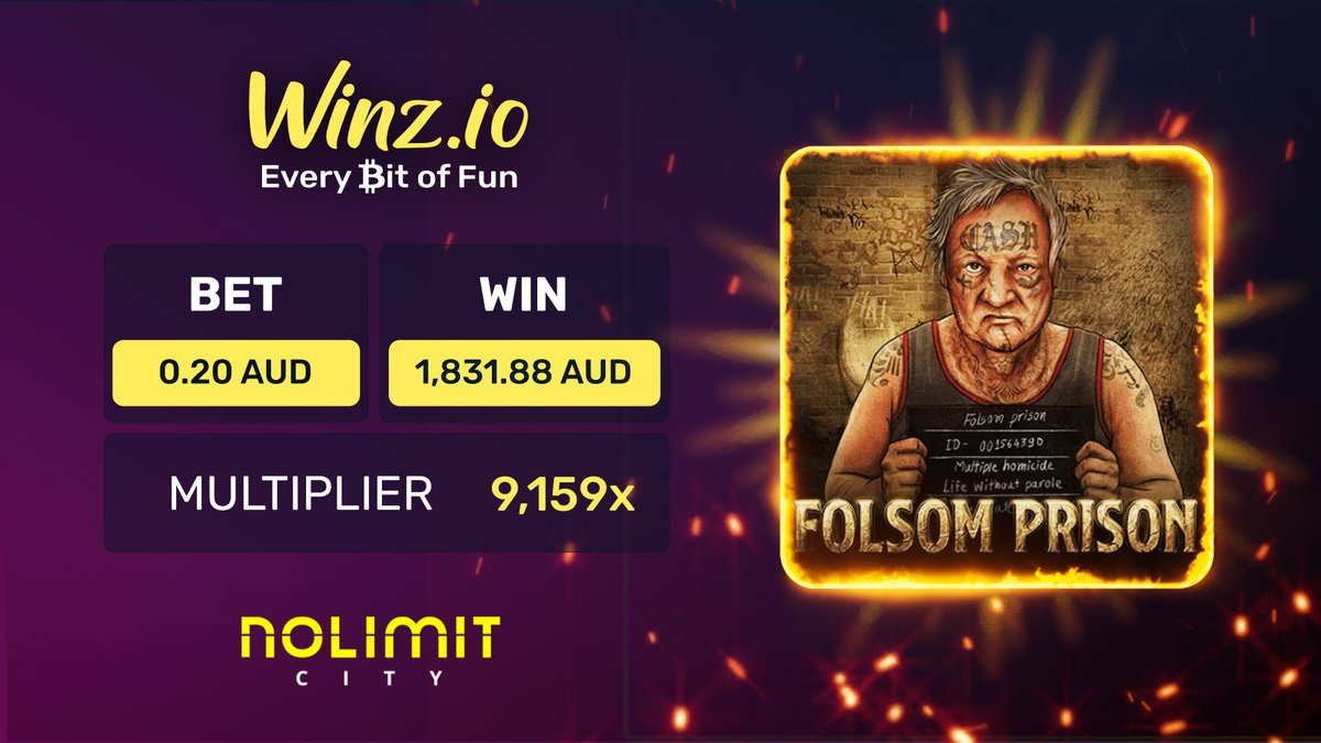 &#120813;,&#120820;&#120815;&#120813;.&#120820;&#120820; &#120276;&#120296;&#120279; was just won in the &#120281;&#120316;&#120313;&#120320;&#120316;&#120314; &#120291;&#120319;&#120310;&#120320;&#120316;&#120315; slot by Nolimit City! 

Our warm congrats to the winner ♥️

Folsom Prison is a very high volatility game, RTP 96.07%.   #BigWin  

Play Folsom Prison ⬇