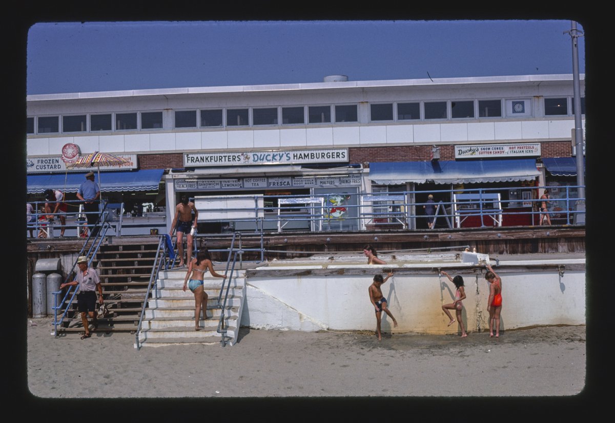 oldroadside's tweet photo. beach shower, asbury park, new jersey, 1978 https://t.co/Z4w99qidME