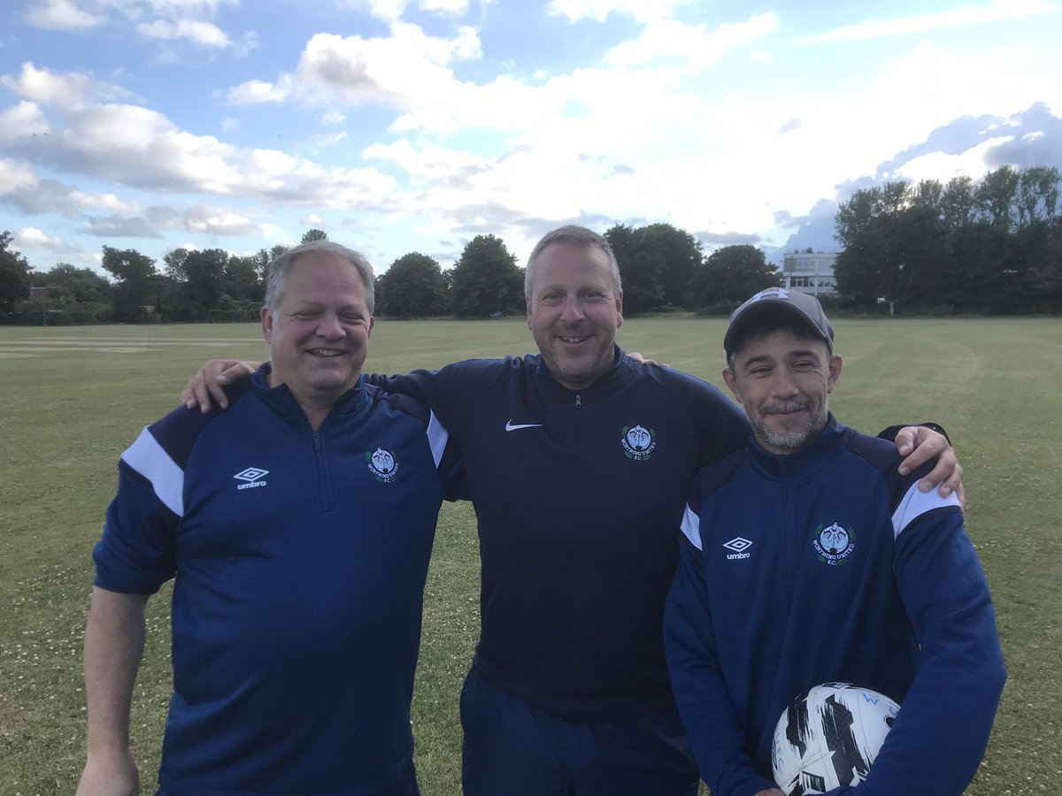 WorthingUtdFC's tweet photo. Pic finally taken of our new Under 18s Management Team led by ⁦@cuzza_mark⁩ (middle). A belated welcome to the Club guys! https://t.co/AbDx73nrFR