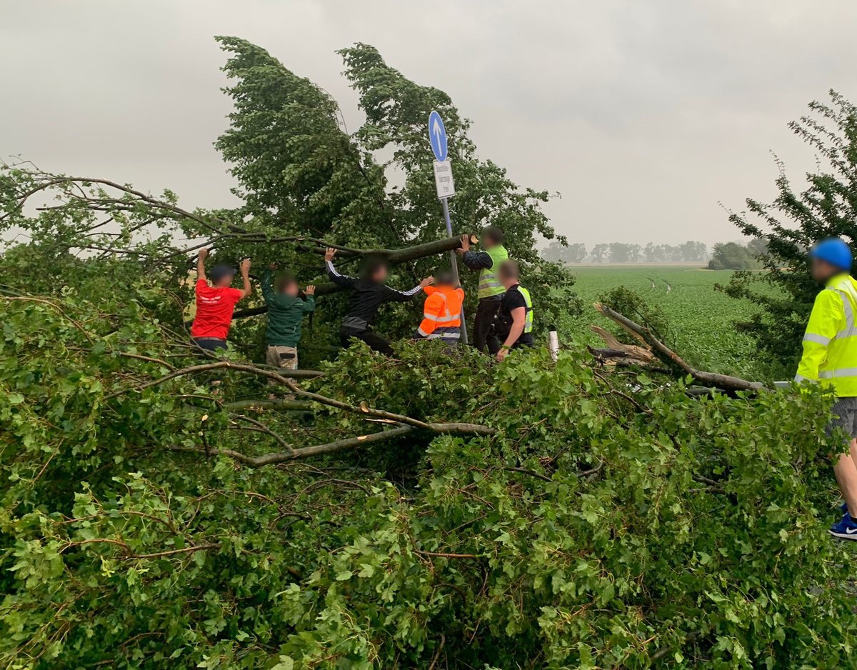 Nach dem Motto: Einfach mal DANKE sagen ! 👏🌼🌻 
119 sturmbedingte Einsätze zählte die #Polizei #Duisburg gestern, z.B. umgestürzte Bäume auf der B 288 in #Mündelheim. Zum Glück bekamen wir Hilfe von Euch. Danke für die Unterstützung❗ So ging es für alle schneller weiter.👍
