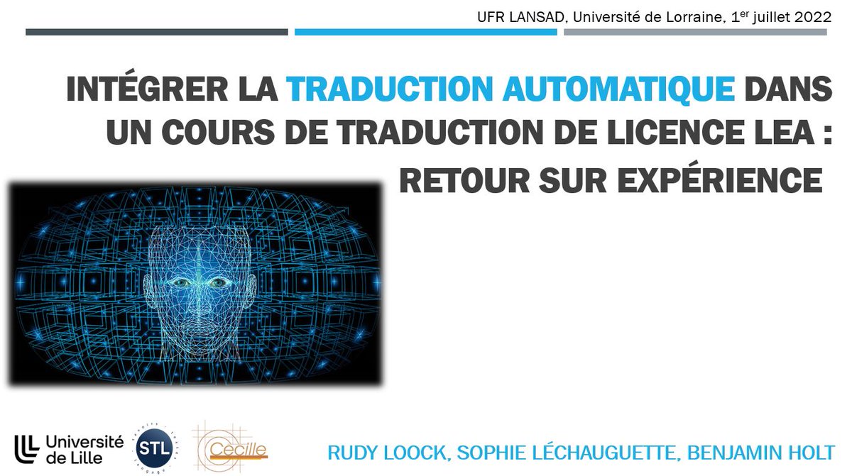 RudyLoock's tweet photo. Ce matin, partage d'expérience en ligne avec les collègues #LANSAD @Univ_Lorraine sur l'intégration des traducteurs en ligne dans les formations https://t.co/yT7sPVjtbQ