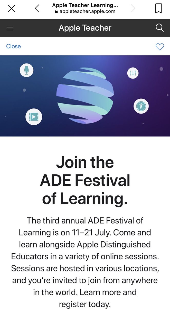 19sessantotto's tweet image. The third ADE #FestivalofLearning is just around the corner! 

Register for sessions through the #ATLC #AppleTeacherLearningCenter 

🌍🌎🌏