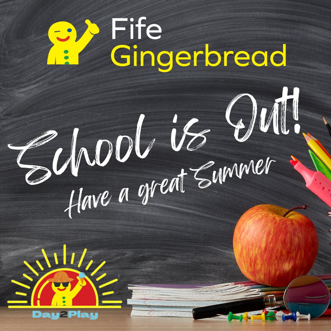 FifeGingerbread's tweet photo. 🌞 Happy Holidays Everyone! 🌞
🍎📚School is out for the summer📚🍎
We can't wait to start our #Day2Play activities with our families over the next six weeks!
We hope everyone has a great time over the holidays.
#summerholidays #makingmemories #familytime #Fife https://t.co/0CKyWBi7po