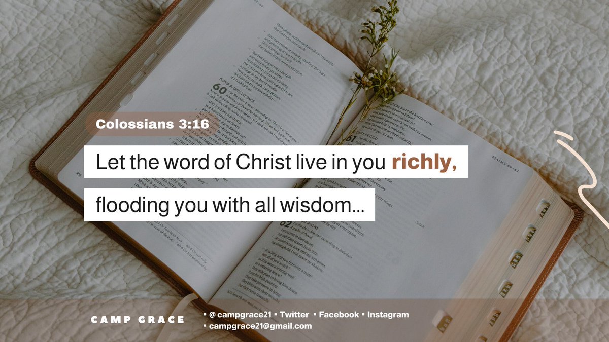 campgrace21's tweet image. When we receive God&apos;s Word here and there without allowing it to abound in our hearts, we are actually settling for less. Beloved, God wants our hearts and minds to be filled with great treasuries of His Word and wisdom. Guys, that&apos;s where the life is!!

#TheWord #Wealth #CG21