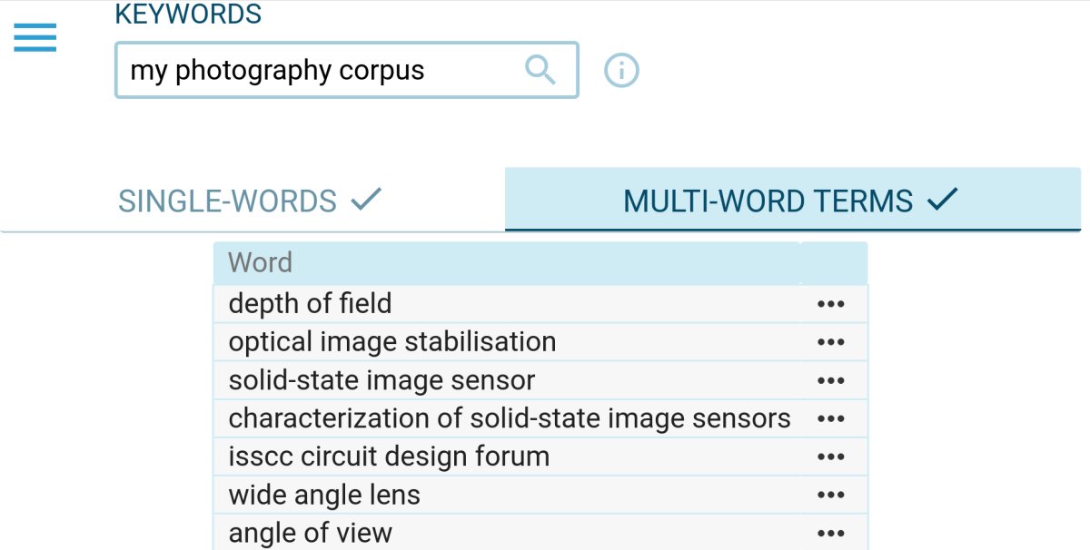 SketchEngine's tweet image. Our term extraction in English got better! It can now identify much longer terms consisting of many words.
#termextraction #terminology #corpuslinguistics