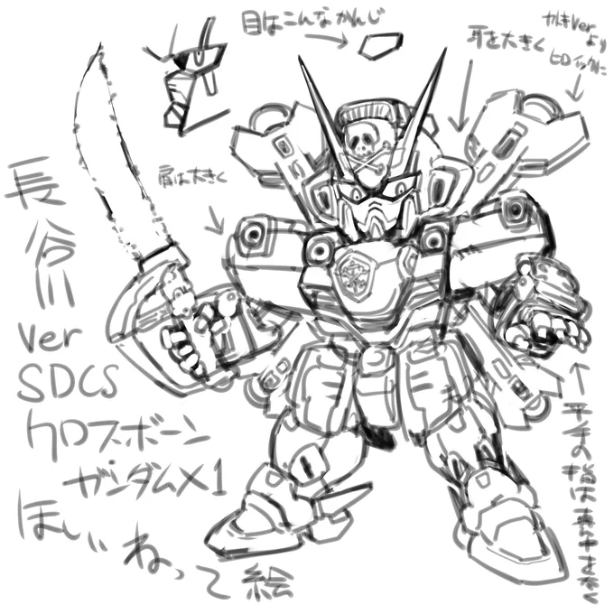 SDCSクロスボーン・ガンダムX1長谷川先生ver欲しいなって絵 