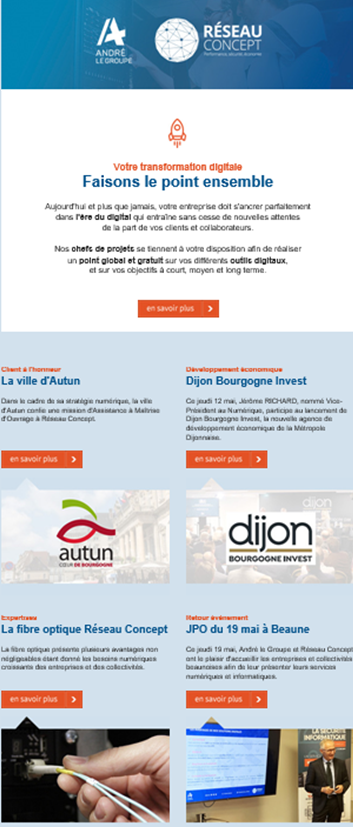 #numerique #dijon #BFC #agenceinteractive #AMO #conseil #fibreoptique #THD Dijon Bourgogne Invest #JPO Actualités <a href="/ReseauConcept/">Réseau Concept</a> : découvrez notre newsletter du mois dans vos boîtes ! ➡️cutt.ly/iKNVVr4