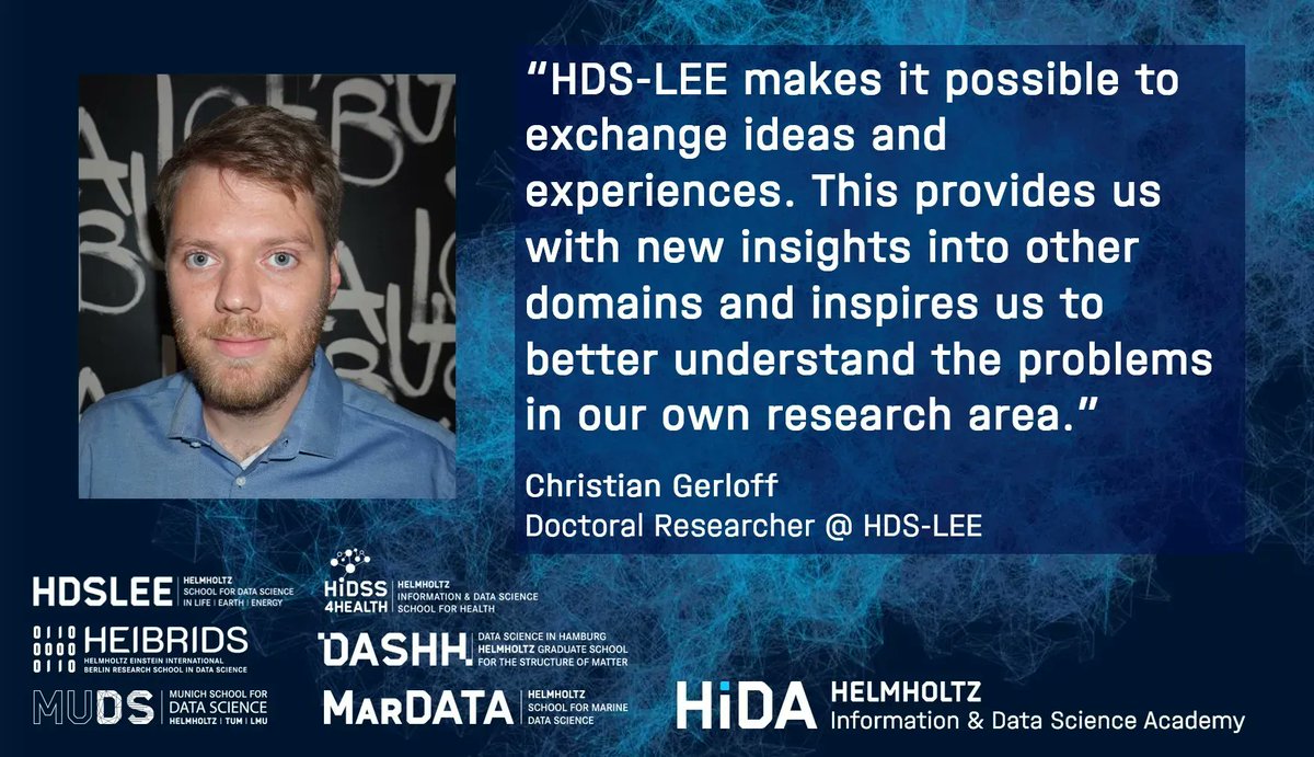 Helmholtz Information & Data Science Academy HIDA (@hidadigital) on Twitter photo In my PhD @hds_lee, I use #MachineLearning, Bayesian methods, Software Engineering & MLOps to provide insights into interbrain synchrony. Learn more:
hds-lee.de & helmholtz-hida.de/en/hida-news/w…
#datascience <a href="/helmholtz_en/">HelmholtzAssociation</a>
@data_mar @HeibDs <a href="/MunichDS/">MUDS</a> <a href="/DASHHPhD/">DASHH Interdisciplinary Helmholtz Graduate School</a> <a href="/hidss4health/">HIDSS4Health</a> In my PhD @hds_lee, I use #MachineLearning, Bayesian methods, Software Engineering & MLOps to provide insights into interbrain synchrony. Learn more:
hds-lee.de & helmholtz-hida.de/en/hida-news/w…
#datascience <a href="/helmholtz_en/">HelmholtzAssociation</a>
@data_mar @HeibDs <a href="/MunichDS/">MUDS</a> <a href="/DASHHPhD/">DASHH Interdisciplinary Helmholtz Graduate School</a> <a href="/hidss4health/">HIDSS4Health</a>