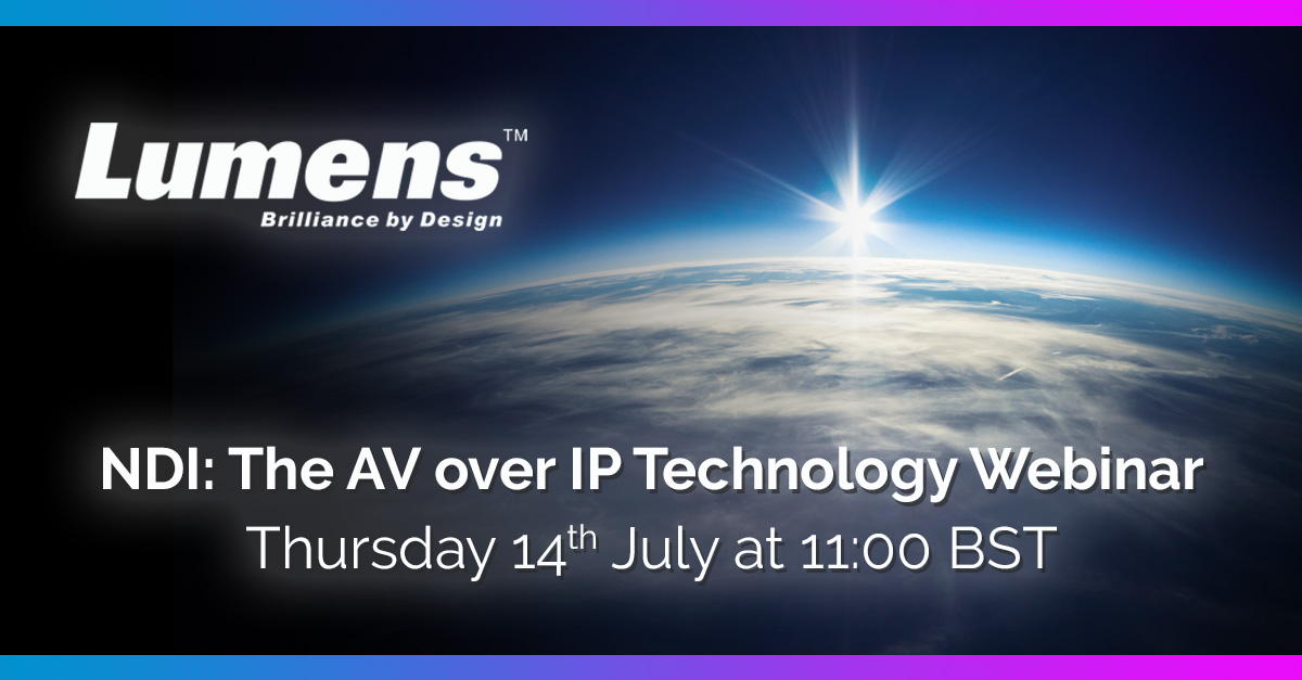 You are invited!

NDI was a hot topic at both ISE and InfoComm this year! 

Join <a href="/Lumenseurope/">Lumens</a> for an informative webinar on this key topic.

📅 14th July 11am (BST)
👉 Register here ow.ly/O3Jr50JKBeC

#NDI #AVoverIP #Webinar