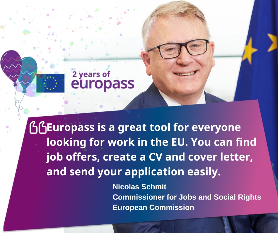 Interested to work or learn in Europe? #Europass can help you!

🖱️ Design your #CV with just a few clicks
📑 Manage and track your job or course #applications so you never miss a deadline
👩‍💻 Reflect on your #skills and understand your learning and career goals

<a href="/EuropassEurope/">Europass Europe</a>