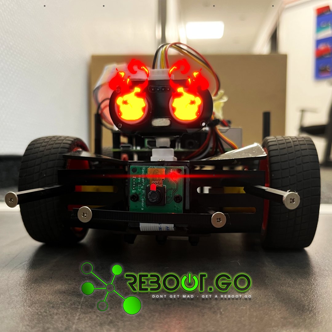 RebootGo's tweet image. Unser Team und PiCar sind heiß auf die heutige Challange 🔥#raspberrypi #raspberrypi2 #raspberrypi3 #raspberrypi4 #picar #challenge #race #hot #hotrod #madmax #competition #it #computerscience #python #coding #pythonprogramming