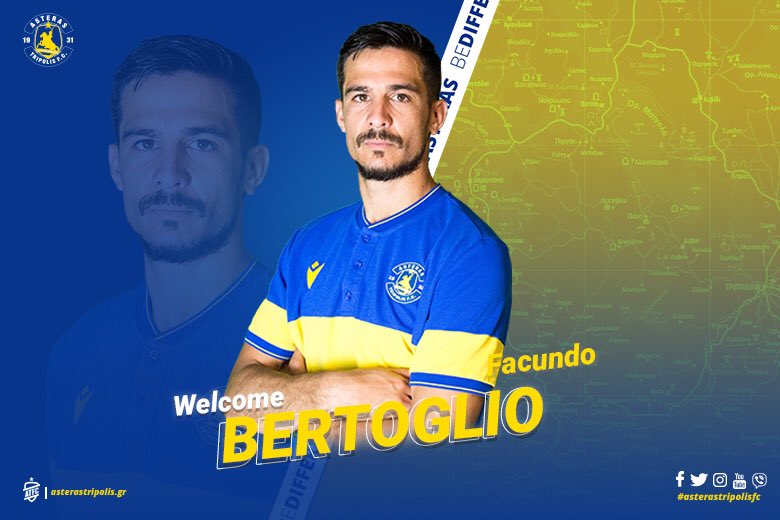 AsterasfcTwit's tweet photo. Ο Facundo Bertoglio στον ΑΣΤΕΡΑ!
Η ΠΑΕ ΑΣΤΕΡΑΣ ΤΡΙΠΟΛΗΣ ανακοινώνει την απόκτηση του ποδοσφαιριστή, Facundo Daniel Bertoglio.
#asterastripolisfc #asterasfamily #welcome #newplayer #newtranfer #bertoglio https://t.co/M02lij4LeM