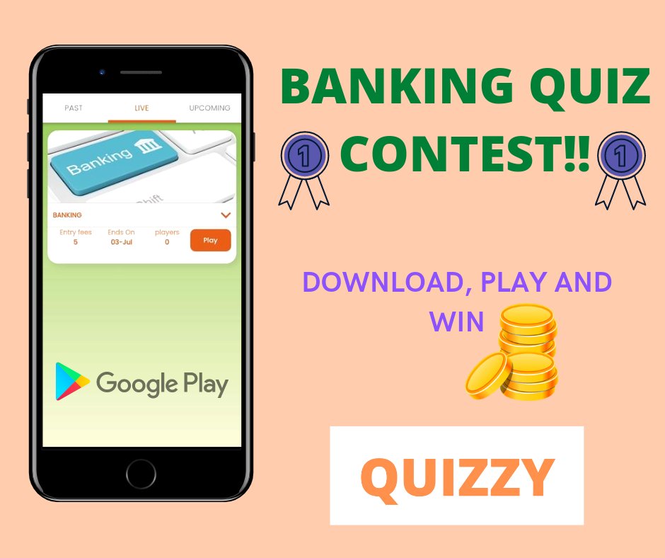 QuizzyPlay's tweet photo. BANKING QUIZ CONTEST IS LIVE NOW💡
Take part and win coins. HURRY UP!!🪙🪙
Quiz is ending on 3rd July, Don't miss the chance⏳🎯
For all those who are preparing for competitive exams, test your knowledge today! 🧠✍️

Download the app and register now 📲⬇️
https://t.co/jYZW655Wrx https://t.co/FassbfUDt2