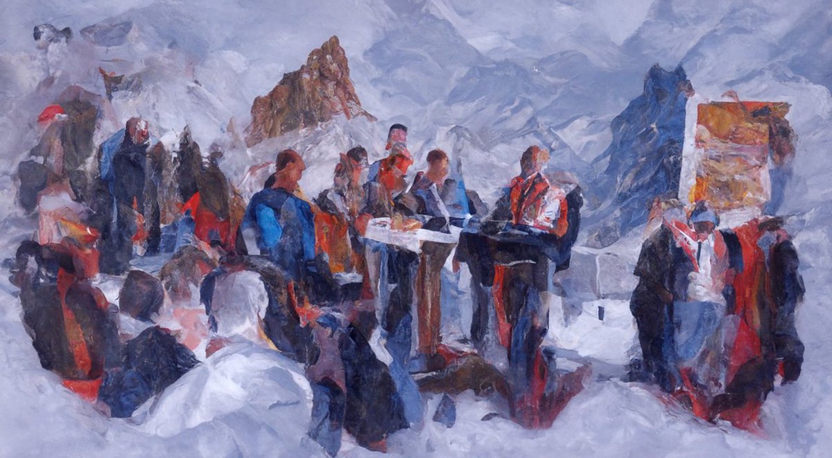 "An oil painting of a conference in computational creativty held in the dolomites of bolzano" DiscoDiffusion V5.4 <a href="/iccc_conf/">ICCC'26</a>