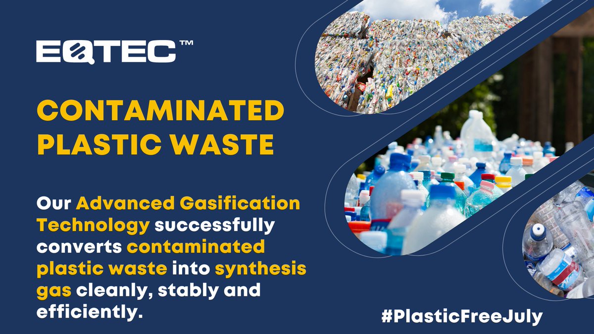 Today is the start of #PlasticFreeJuly®, a global movement raising awareness of #plastic pollution. Businesses, individuals &amp; communities are finding new ways to reduce plastic waste, including EQTEC. Find out how here: bit.ly/3t8IRbL #syngas