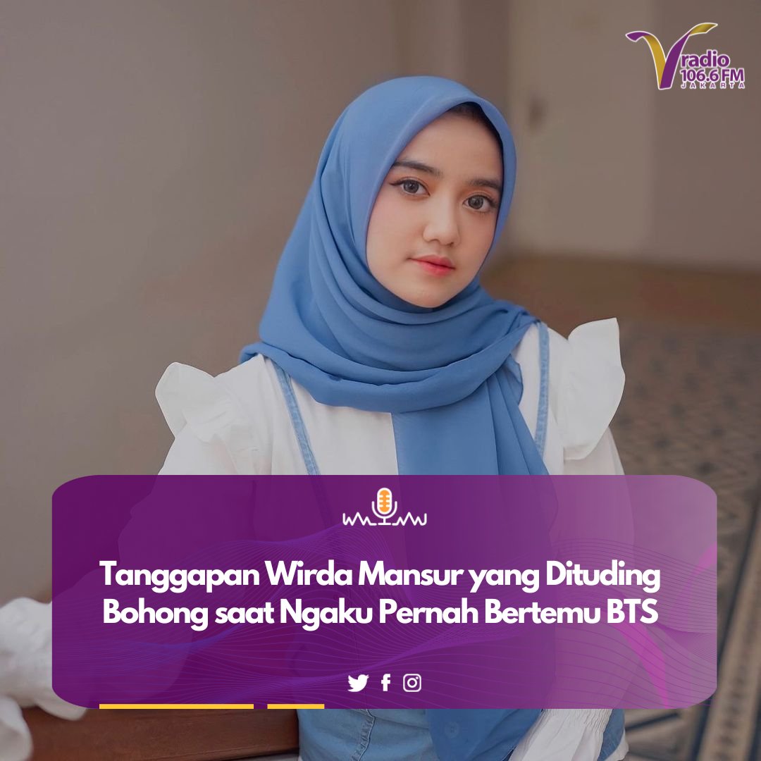 vradiofm's tweet photo. Wirda Mansur sempat jadi sorotan netizen beberapa waktu lalu. Sebab, ia mengaku pernah bertemu langsung dengan boyband asal Korea Selatan, BTS.
#VRadio #Viral #Update #Trending #Info #WirdaMansur #BTS https://t.co/IGJ61ukrEd