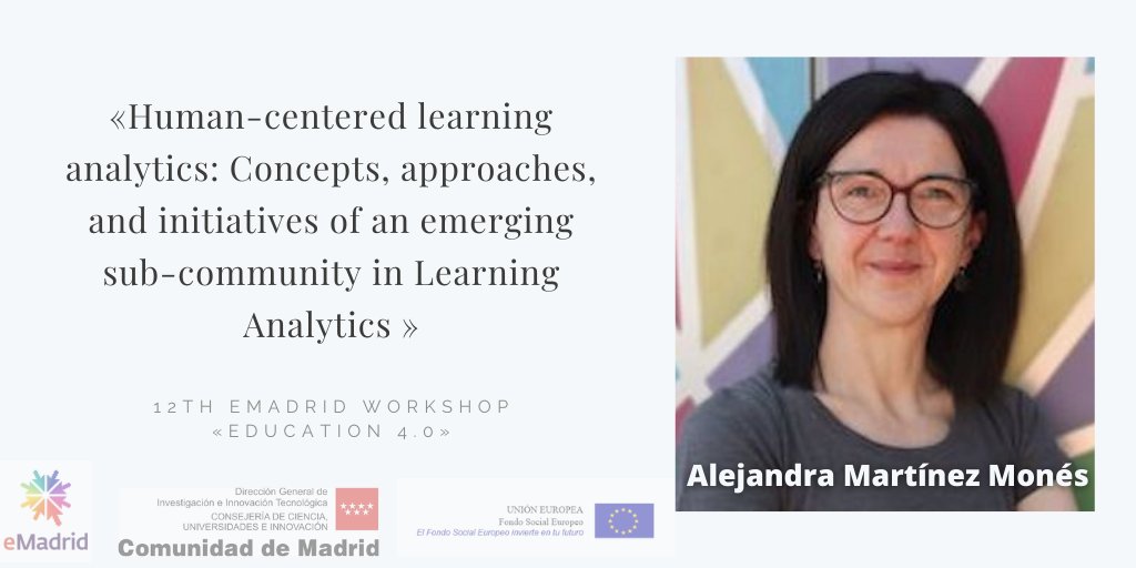 emadridnet's tweet photo. Escuchamos ahora a Alejandra Martínez Monés y su presentación "Human-centered learning analytics: concepts, approaches and initiatives of an emerging sub-community in Learning Analytics".
https://t.co/RsjmYSVvyz
#eMadridnet #12theMadridWorkshop #XIIJornadaseMadrid https://t.co/q0jTDxId06