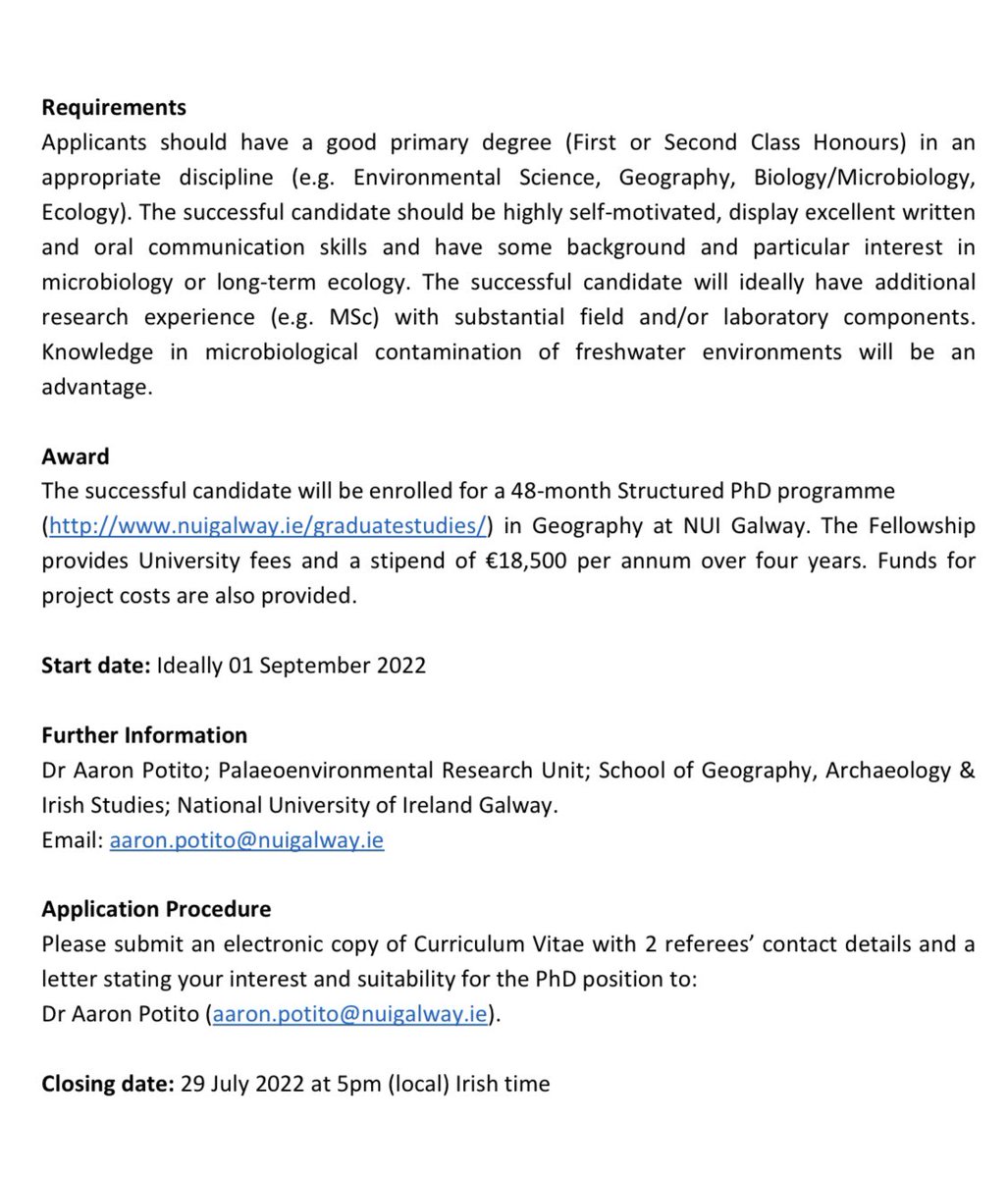 #environment #pollution #Research opportunity w @nuigalway &amp; <a href="/UCC/">UCC Ireland</a> on #antimicrobial resistance ; 48mo structured #doctoral @GeogNUIG position funded by <a href="/iCRAGcentre/">iCRAG Centre</a> see below for more info! Please share &amp; RT!! <a href="/geogsocire/">Geographical Society of Ireland</a>