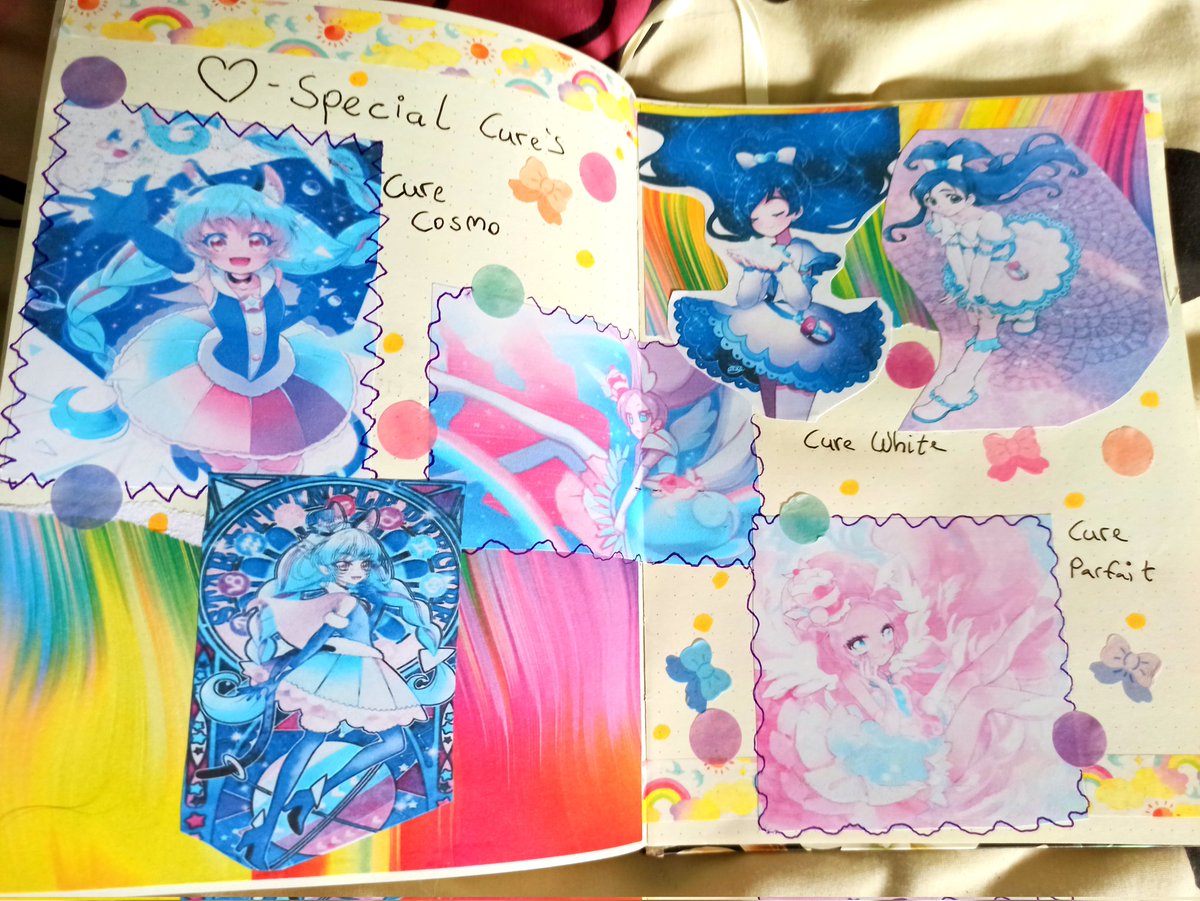 MinMinArts's tweet photo. The last one for me are some kind of Special Cure's 🌈

#curecosmo #cureparfait #curewhite #precure #kawaii #journaling https://t.co/iQisOUYGJe