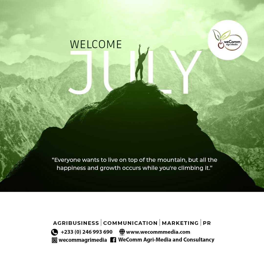 AgriWecomm's tweet photo. July ushers us into the second half of the year. 

Keep pushing
Keep innovating 
Keep working smart for humanity 

May the rest of the year bring you great tidings.

#WelcomeToJuly #HelloJuly #WeComm https://t.co/ICNvULCkwA