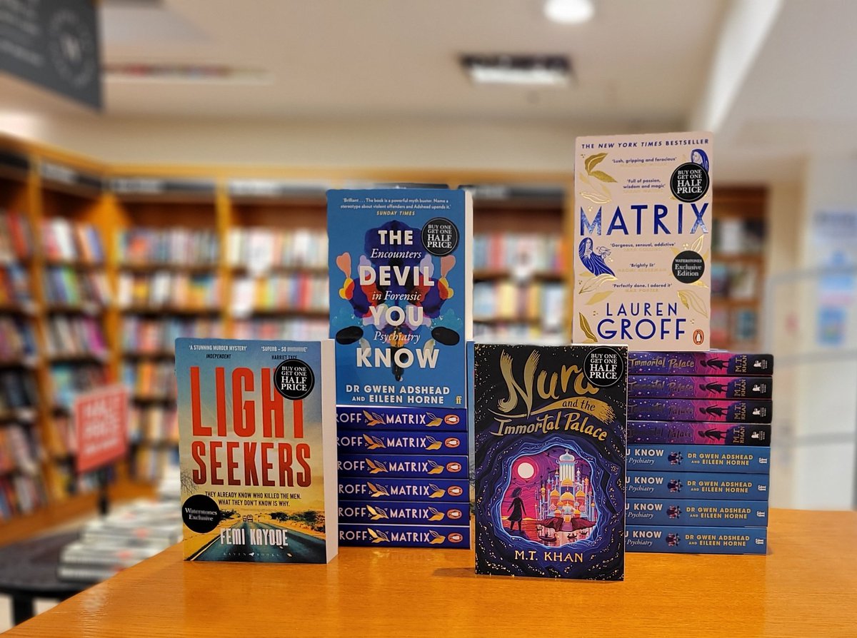 Say hello to our little friends, it's our new books of the month for July! 
#bookofthemonth #waterstones #westonsupermare #thedevilyouknow #matrix #lightseekers #nuraandtheimmortalpalace