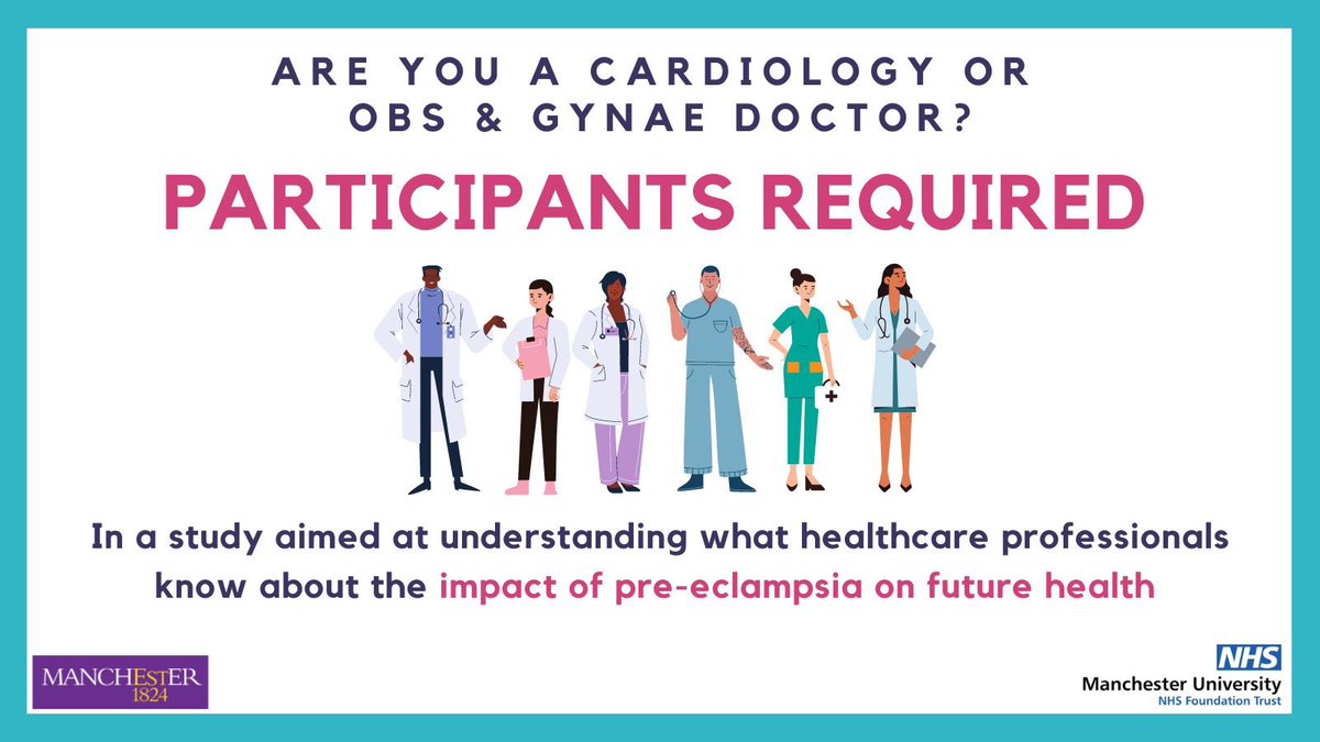 Are you a Cardiology or Obs &amp; Gynae doctor? We would like to invite you to complete a very quick and easy survey about the long-term health effects of pre-eclampsia. An information leaflet will be available upon completion. Click the link to have a go! redcap.link/d7pgyaq4