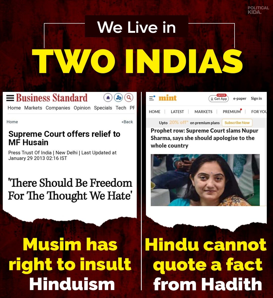 BattaKashmiri's tweet photo. Second Secular Partition of India. https://t.co/3zma1puBow