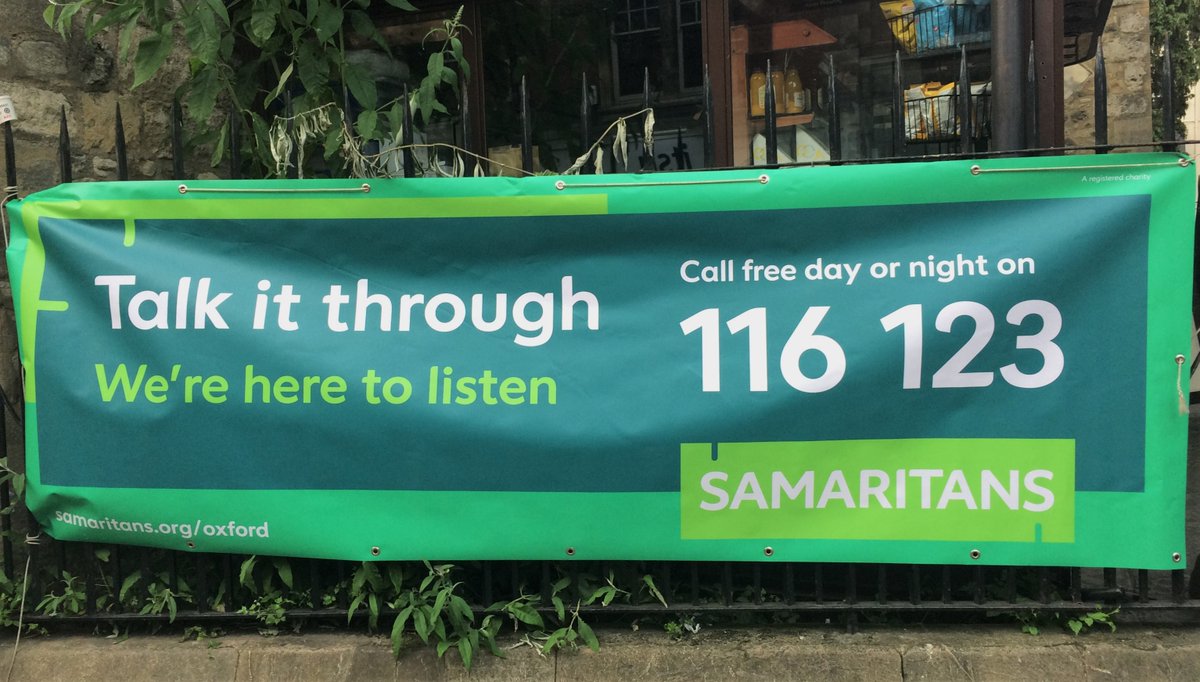 "<a href="/OxfordSams/">OxfordSams</a>" Our volunteers will be on Cornmarket Street this evening in #Oxford.  We can offer a friendly ear to listen to anyone who might need to stop and talk about what's going on in their lives.  No names.  No judgement.  No pressure …