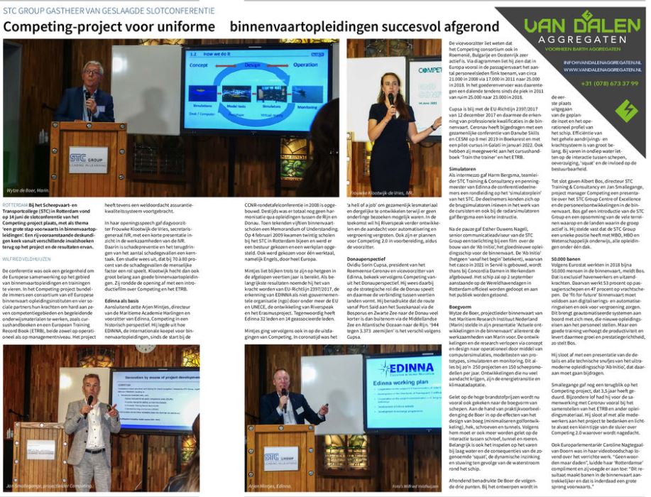ProjCompeting's tweet image. Trade magazine Scheepvaart Krant wrote an interesting article about the successful completion of the COMPETING project. Read it here: content.yudu.com/web/2wzcc/0A2r…