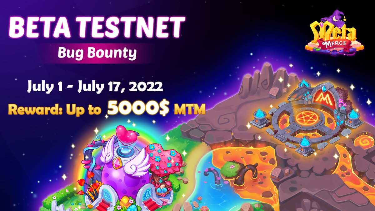 meta_merge's tweet photo. 🎉MetaMerge Bug Bounty is LIVE!

📝If players find any bugs that affect the MetaMerge gameplay, please send the report to us! 

⏰Time (UTC):10 AM 1 July 2022 – 10 AM 17 July 2022 
🎁Rewards: up to 5000 $MTM
🔍How to join: https://t.co/zVwrsB1cv1 https://t.co/YAFOr87n5G
