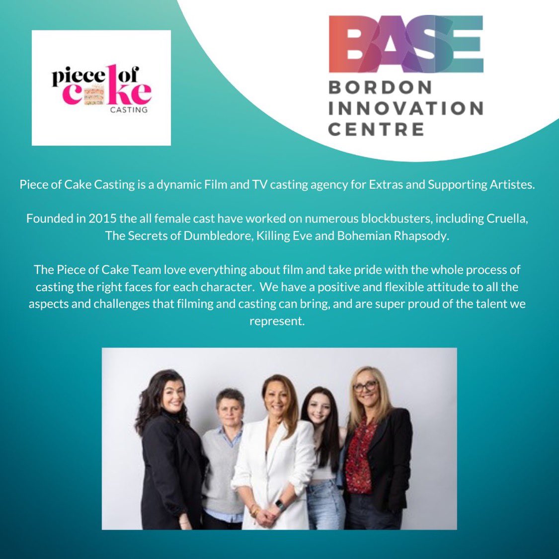 Base_Bordon's tweet photo. โMeet the Businessโ
We would like to wish a warm welcome to @cake_casting who are the newest addition to BASE.
https://t.co/CoTkYbAqPx
#Casting #FeatureFilms #Actors #SupportingArtistes #Agency #Marketing #TVCommercials, #Extras #talentย #teamย #filmย #loveย #castingcallย #casting https://t.co/E6Xd3t6FDH