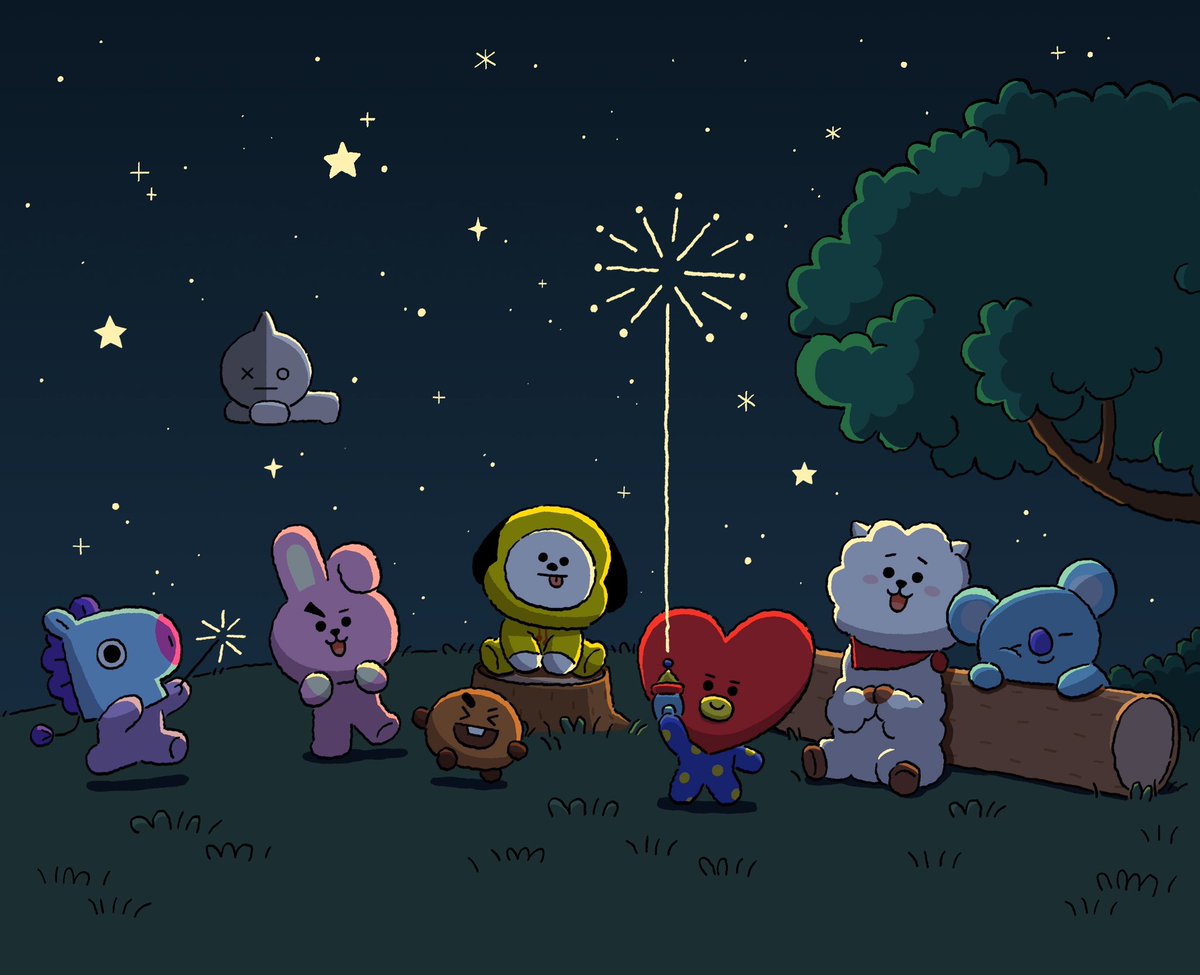 「With the love from 
UNISTARS and BT21,

」|BT21のイラスト