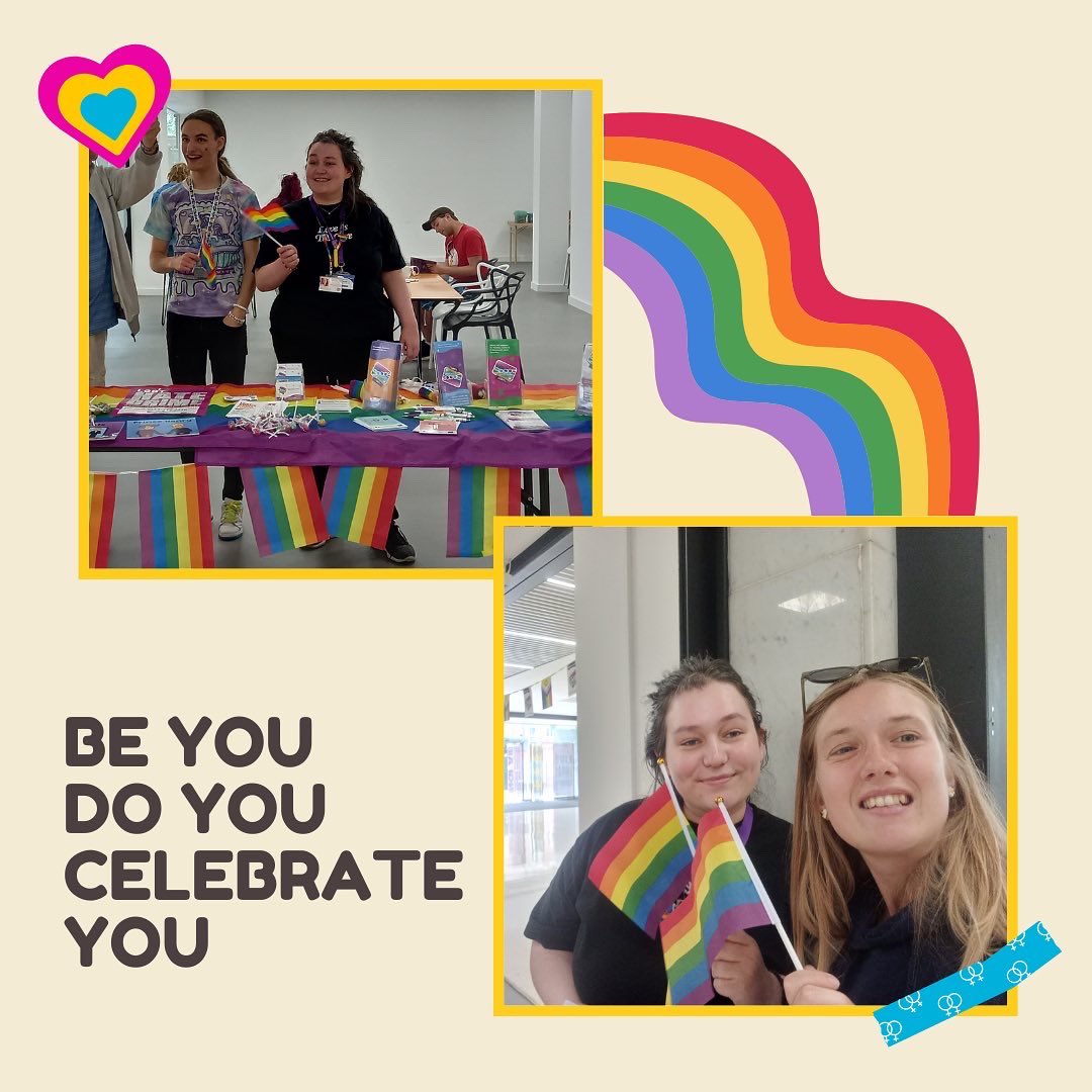 DorsetYouth's tweet photo. This Week Lilly from DYA went to visit @spaceyouthproject at the Dolphin Centre in Poole. 

It was great to see Sonny and Katie, two of the UK Year of Service members assisting the stand, talking to the public and raising awareness about LGBT+. 🏳️‍🌈

#pride #PrideMonth #LGBTQ https://t.co/VsH28LhQWI