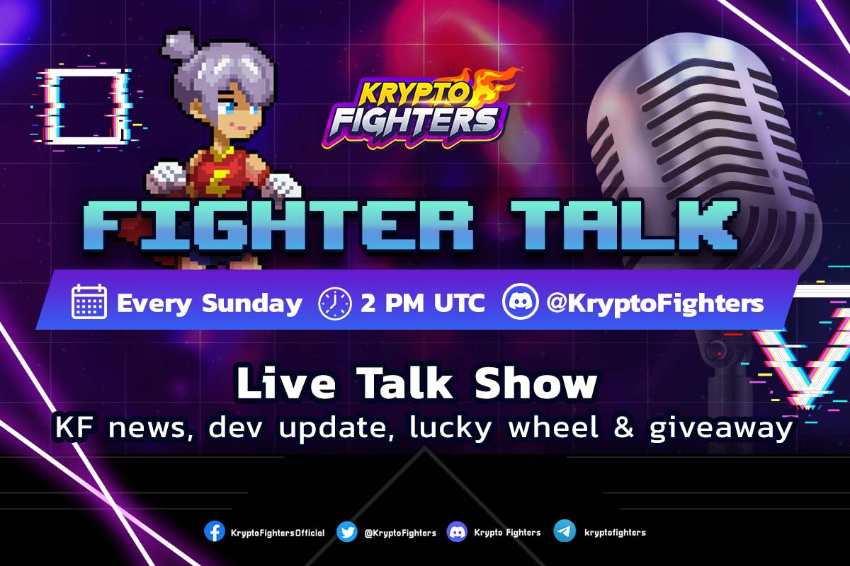 KryptoFighters's tweet photo. 📣Fighterians, Welcome to Fighter Talk!
��KF news
👊Dev update
🎁Lucky wheel
🎁Giveaway
https://t.co/w8VKK79XFk
#KryptoFighters #FighterTalk https://t.co/SGZmp5tgwR