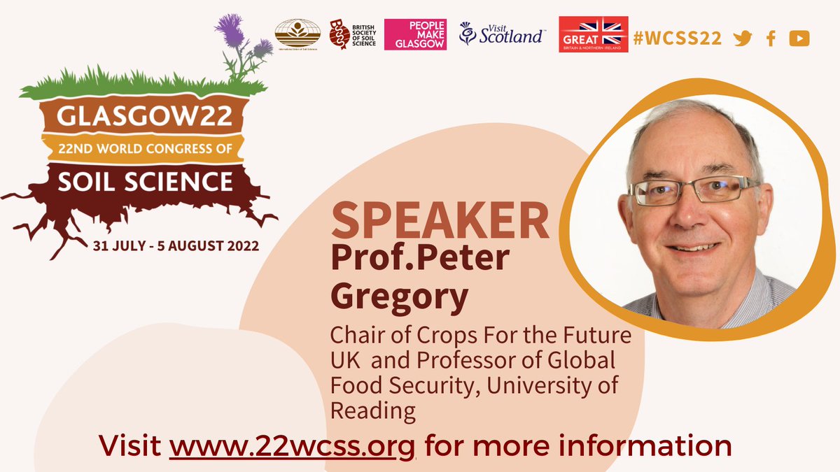 #Speaker #Announcement We're honoured to have the esteemed Prof.Peter Gregory presenting his prestigious Russell Review on #roots, #soil #formation and #function! Find out more here: bit.ly/39YbEtt #WCSS22 #science #soilscience #IUSS #BSSS @ejsoilscience @wileyearthspace