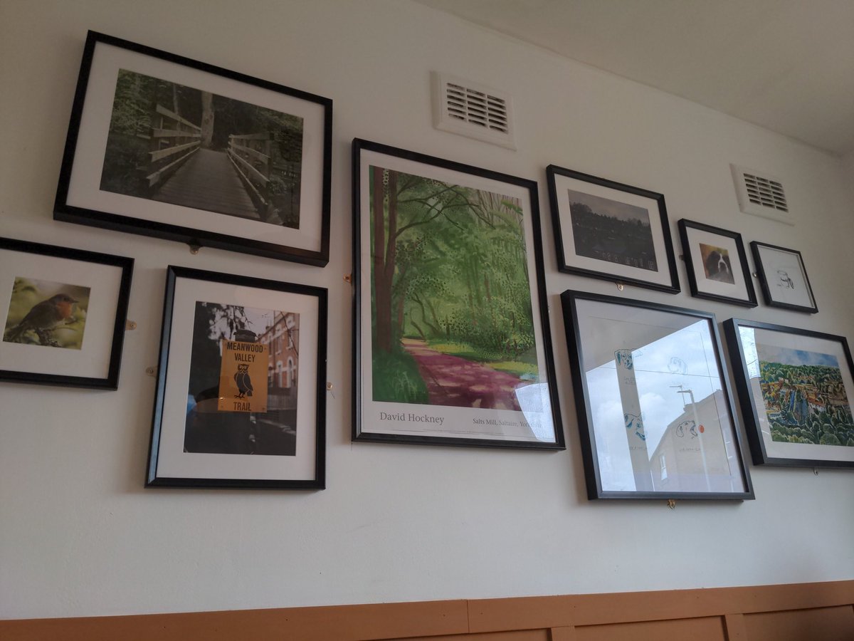rbhartshorne's tweet photo. Enjoying a sit down coffee in a real mug surrounded by local artwork of beautiful #Meanwood. An excellent start to @humblcoffee 's new café! https://t.co/1yLnsdAlnd