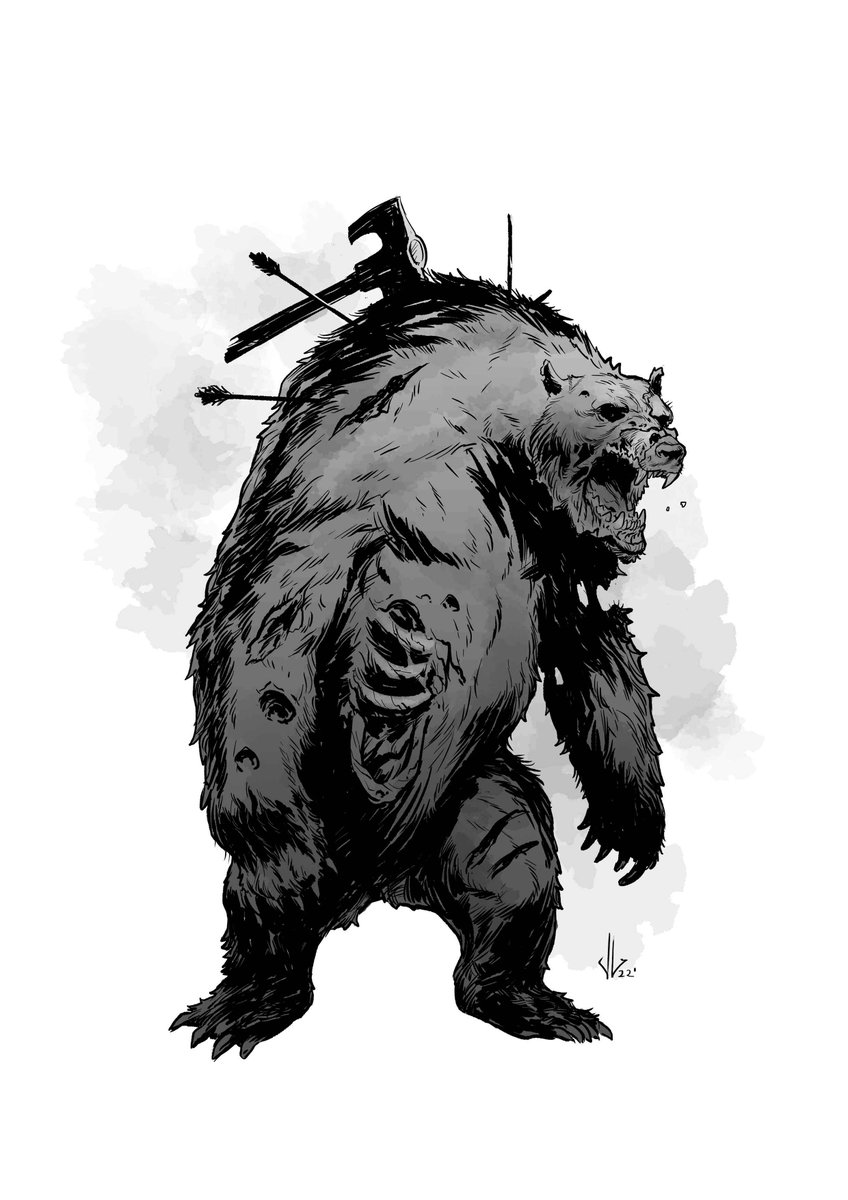 💀Goliath the undead bear💀 #jagobalekuona #digitalart #undead