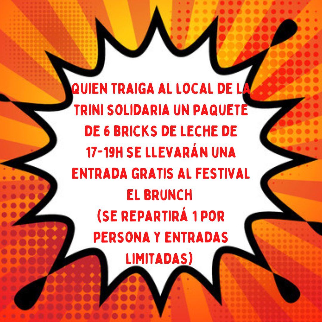 TriniSolidaria's tweet photo. Entradas solidarias #brunch https://t.co/YtxigBV88E