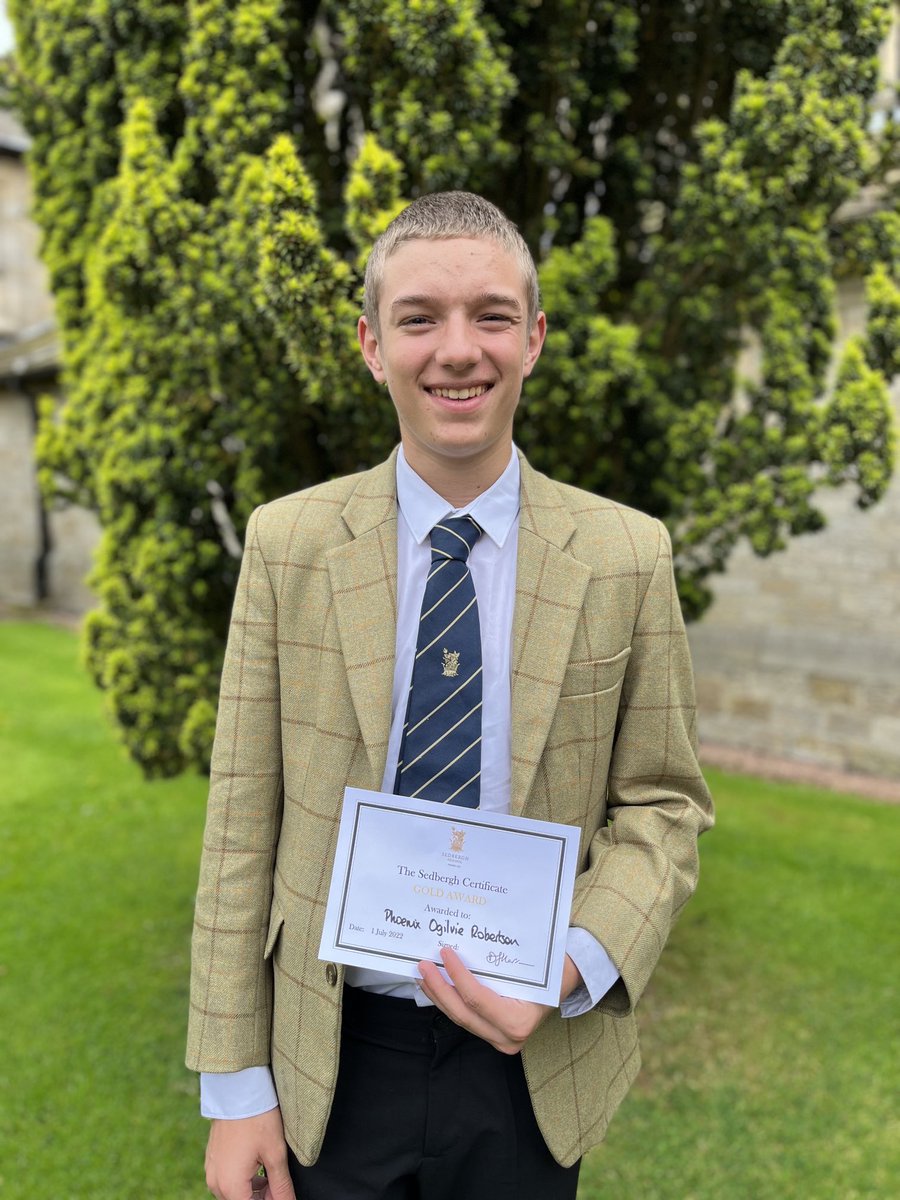 Congratulations to Phoenix on his gold Sedbergh Certificate (one of 3 in the School) for his work outside of curriculum hours. A fantastic achievement.