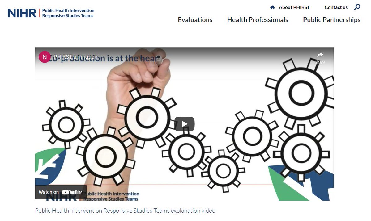 Nice animation about the NIHR funded PHIRST scheme which links up academic teams with local authorities to evaluate work that is already happening in local government across the UK. youtu.be/U2rRxsJGfGs