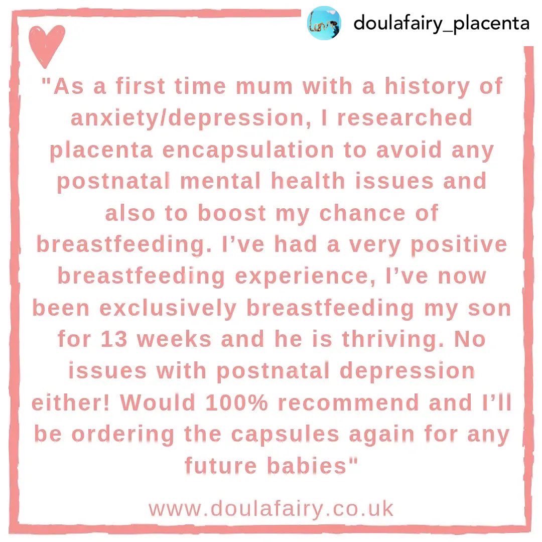 placentaremedy's tweet photo. Fab Feedback! We love it!
.
Were you glad you took placenta pills? How do you think they helped you?
We’d love to know.
Take a look at all the great feedback Carly has received.
Retweet @carlyjolewis
#doulafairy #placentaencapsulation #placentaremediesnetwork https://t.co/DvBAoWSeLI