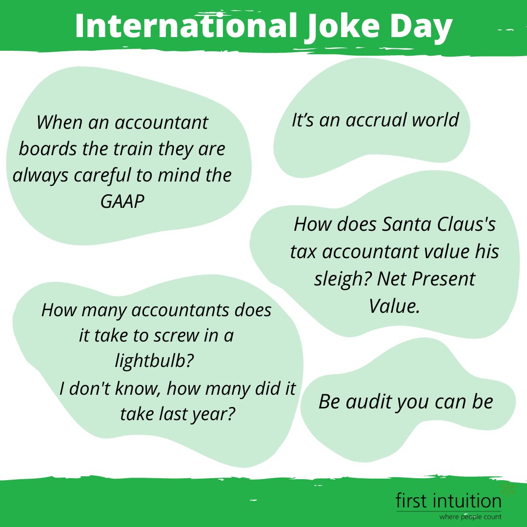 Today is #InternationalJokeDay, so we thought what better way to mark it than with some of our favourite accountancy jokes! 

Have you got any favourites? Let us know below 👇🏽