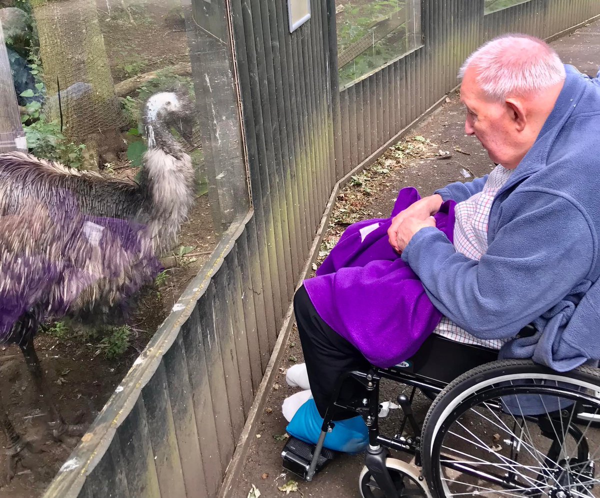 @ErskineCharity we ask residents What’s important to you? & What makes you smile? One of our #veterans Alec said he always wanted to see a cheetah so we made it happen 😊😍 Alec also made friends with an emu @fivesisterszoo #CHOW #carehomenursing @dtbarron @KindConfidence