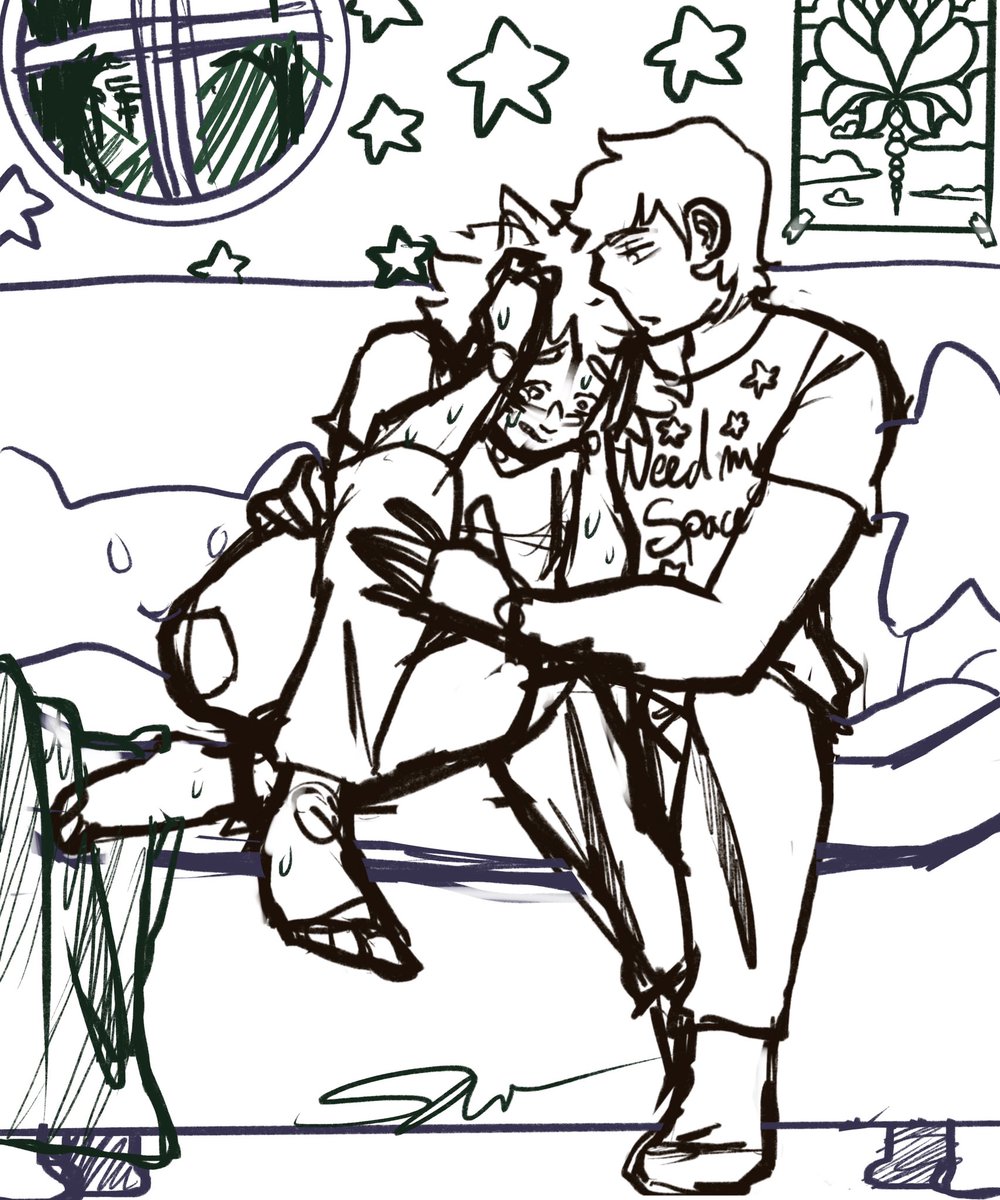 ItMeFelly's tweet photo. Here’s a creek doodle I need to finish later because work ugh 
Craig being a supportive boyfriend and helping with Tweeks panic attacks is just aghgghg I’m dying
My headcanon is that Craig is helping Tweek overcome his Meth addiction and being just the sweetest person to him <33 https://t.co/wVWgK7aOpj