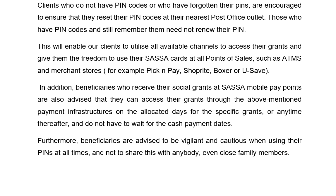 OfficialSASSA's tweet photo. PRESS RELEASE: Social grant recipients urged to use alternative payment methods to receive their grants #SASSACARES @DsdNews @nda_rsa @GovernmentZA @GCISMedia https://t.co/f0ZeR9q8RS